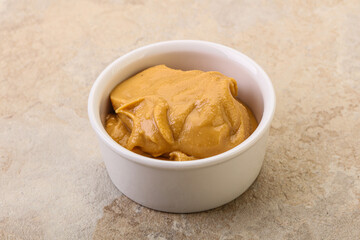 Peanut butter in the bowl