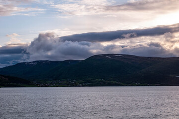Norwegian mountain fjords landscape