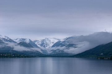 Fototapeta na wymiar Norwegian mountain fjords landscape