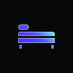 Bed blue gradient vector icon