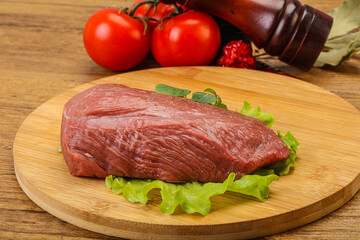 Raw beef piece for cooking