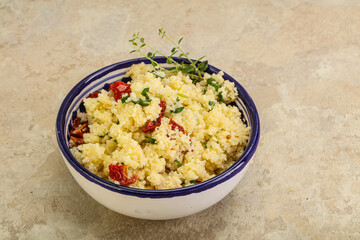 Vegetarian uisine - couscous with vegetables