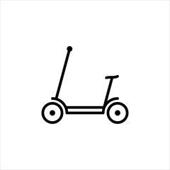 Electric Scooter Line Icon In A Simple Style. Useful Eco-Friendly Economical Transport. Recreation and Sports. Vector sign in a simple style, isolated on a white background.