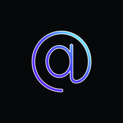At Symbol blue gradient vector icon