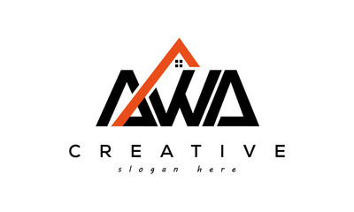 AWA letters real estate construction logo vector - obrazy, fototapety, plakaty