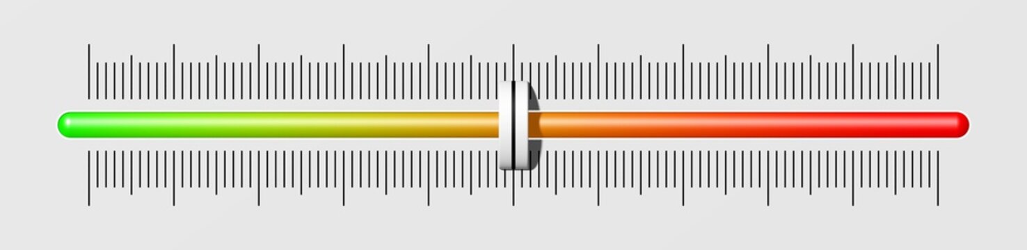 Ein Schieberegler steht auf der mittleren Einstellung