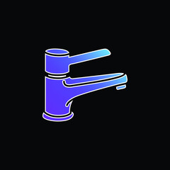 Bathroom Tap Tool To Control Water Supply blue gradient vector icon