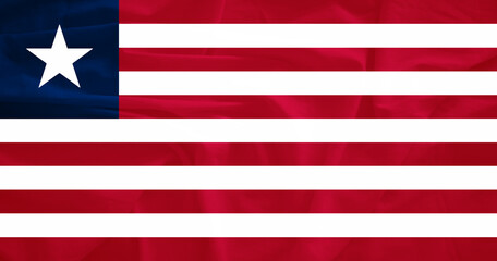 Liberia flag with 3d effect