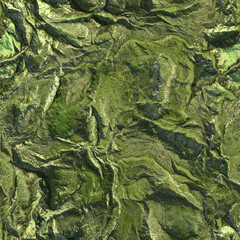 Aerial view from air plane of mountains seamless texture background. 3d illustration.