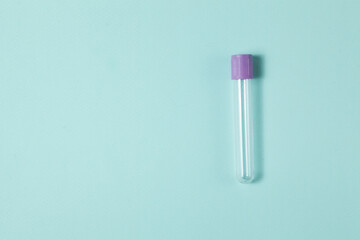 Purple empty vacuum blood collection tube test with EDTA as anticoagulant.