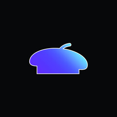 Beret Black Shape blue gradient vector icon