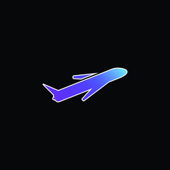 Fototapeta na wymiar Airplane blue gradient vector icon