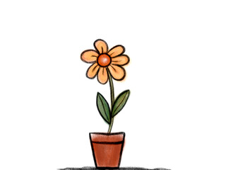flower in flower pot illustration