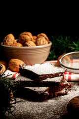 brownie and walnuts at christmas