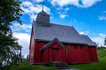 Norwegian fjord city landscape
