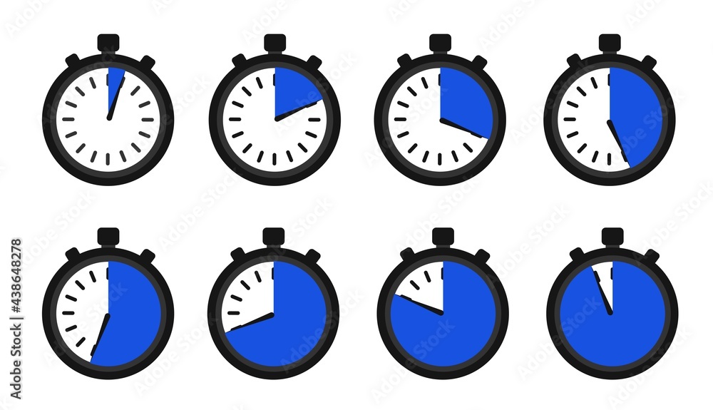 Poster timers set on white backdrop. web timer icon. modern vector design elements set. countdown