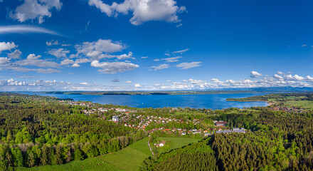 Landschaft bei Tutzing am Starnberger See, Bayern, Deutschland