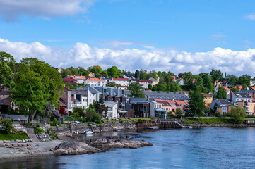 Fototapeta na wymiar Norwegian fjord city landscape