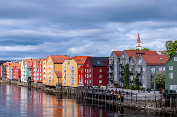 Norwegian fjord city landscape