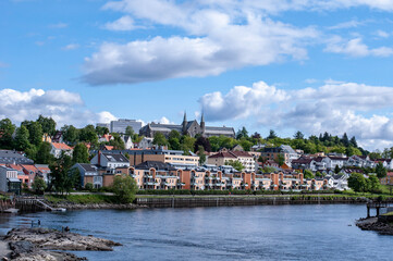 Fototapeta na wymiar Norwegian fjord city landscape