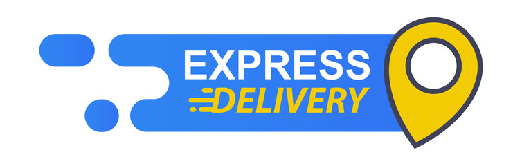 Express delivery stickers. Shipping illustration design for apps and websites, Isolated on white background.