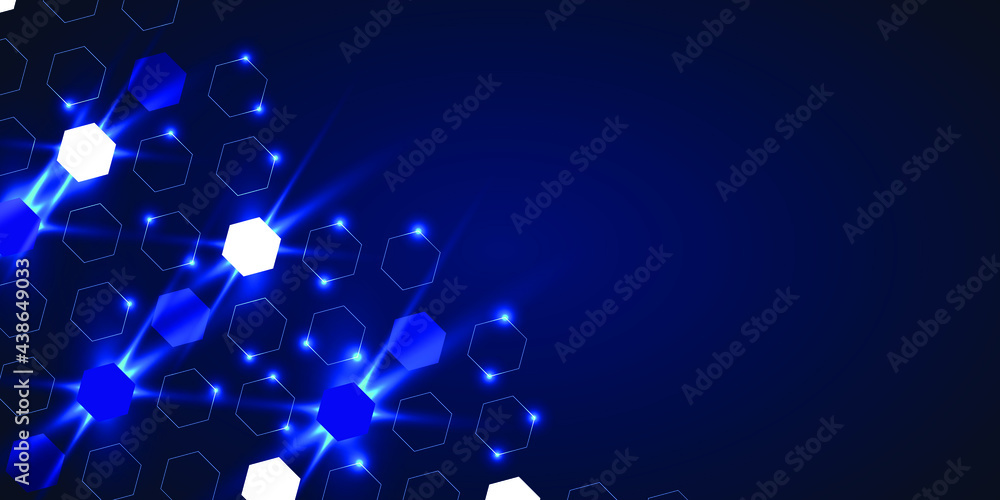 Poster hexagons pattern. abstract geometric background with simple hexagonal elements. technology or scienc
