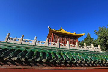 The scenery of traditional Chinese architecture in the temple of heaven in Beijing