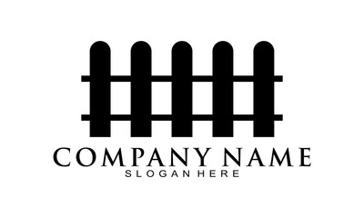 Black fence simple vector logo