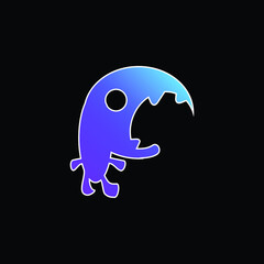 Big Mouth Monster blue gradient vector icon