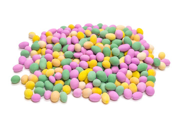 Group of colorful peanuts in glaze.