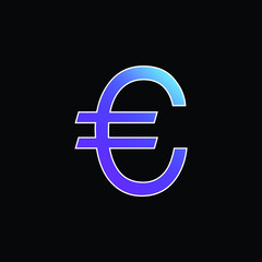 Big Euro Symbol blue gradient vector icon