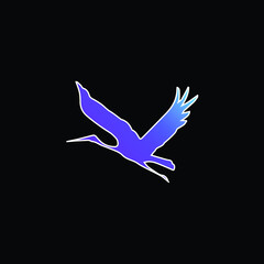 Bird Flying Shape blue gradient vector icon