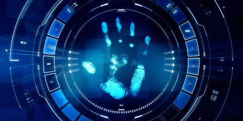 
Fingerprint Scanning Technology Concept 2d Illustration