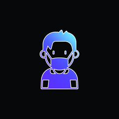 Boy blue gradient vector icon