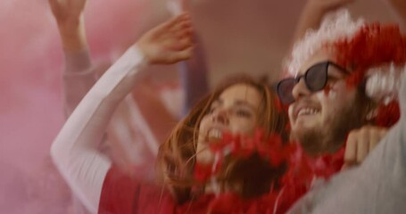 English soccer fans cheering their team - Powered by Adobe