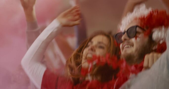 English soccer fans cheering their team