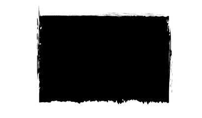 Grunge rectangular shape made of black paint.Grunge postmark isolated on the white background.