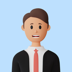 3D rendering businessman cartoon avatar.