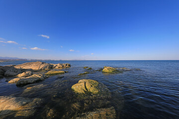 Fototapeta na wymiar Natural scenery of rocks by the sea, North China