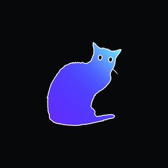 Black Cat blue gradient vector icon