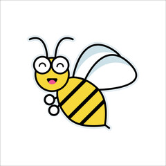 honey bee character vector illustration