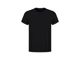 Blank black shirt isolated on white background. Realistic mockup. Vector shirt template