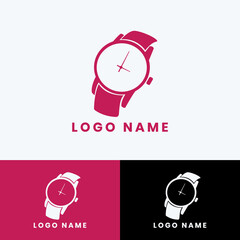 Minimalist and elegant watch logo, suitable for watch shop logos or watch brand logos
