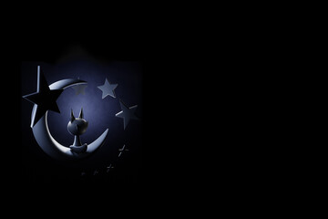 Fantasy background.Cat and Moon Wallpapers. 3D rendering.3d illustration.
