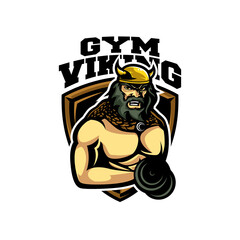 Viking Mascot sport logo design Vector