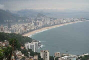Fototapeta premium Vidigal view from the entire Rio de Janeiro beachfront with the Sheraton Hotel in front. 