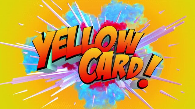 Awesome exploding Yellow Card Football message in 4K