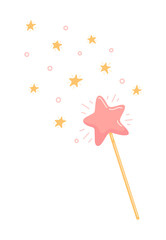 Magic faerie wand with magic stars 