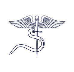 Medical caduceus symbol design illustration vector eps format , suitable for your design needs, logo, illustration, animation, etc.