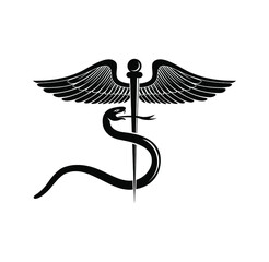 Fototapeta premium Medical caduceus symbol design illustration vector eps format , suitable for your design needs, logo, illustration, animation, etc.
